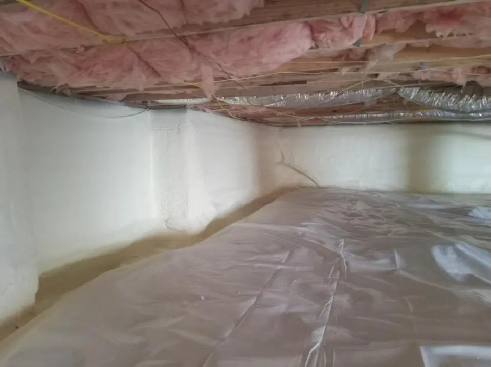 Crawl space encapsulation with closed-cell spray foam for Spray Foam Roofing in Yorktown